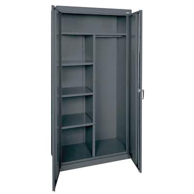 Classic Series 72 in. H x 36 in. W x 18 in. D Steel Combination Cabinet with Adjustable Shelves in Charcoal