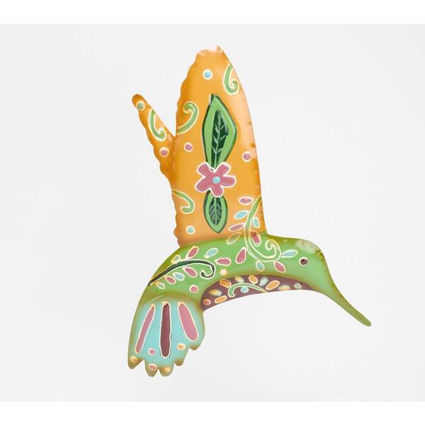 Evergreen 14 in. Hummingbird Indoor/Outdoor Metal Talavera Wall Art