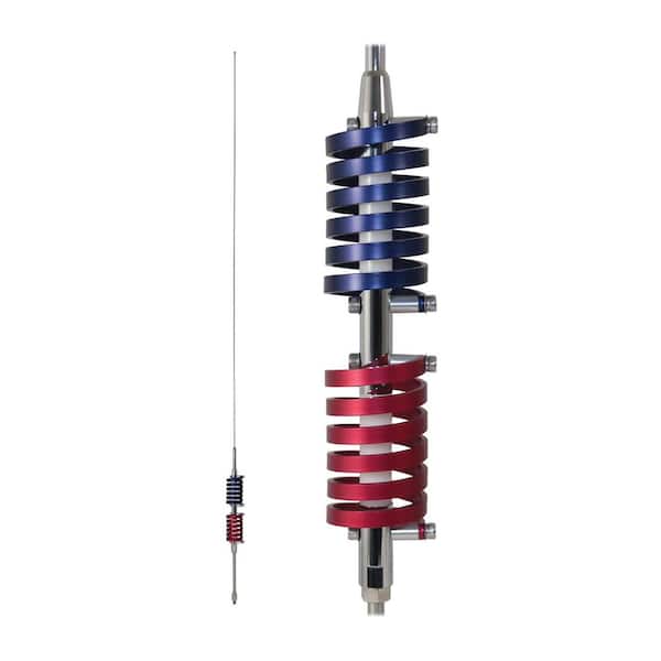 BR-94 70.5-In. 15,000-Watt Dual-Flat-Coils CB Antenna with 6-In. Shaft in Anodized Red and Midnight Blue
