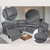 Ellesophas 109 in. 7 Pieces Modular Modern Contemporary Faux Leather Manual Recliner Sectional Sofa in. Gray HD-5121-03B2