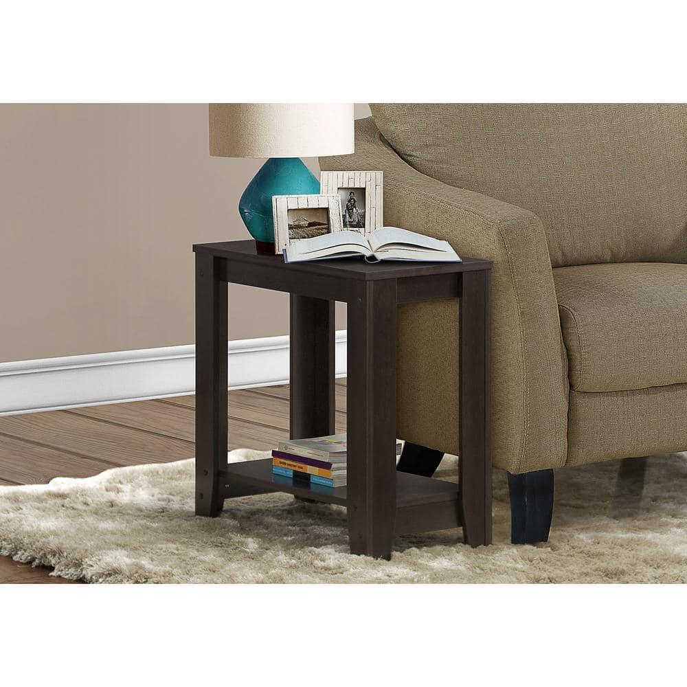 Cappuccino Brown Rectangular Two-Tier Accent Table