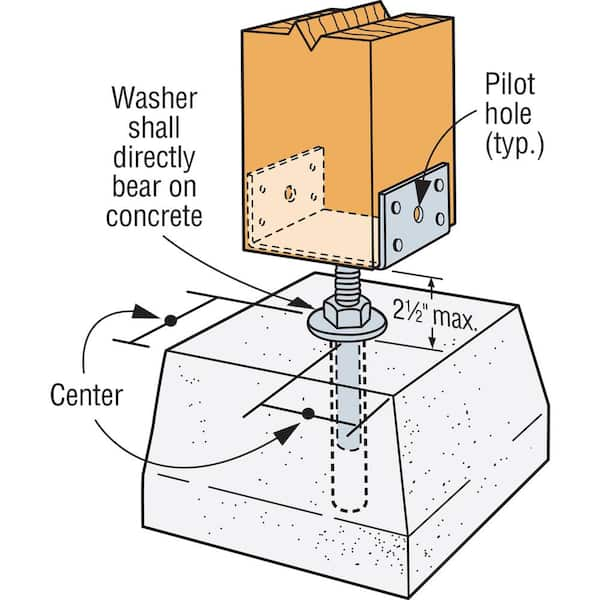 EPB Hot-Dip Galvanized Pier-Block Elevated Post Base for 4x4 Nominal Lumber