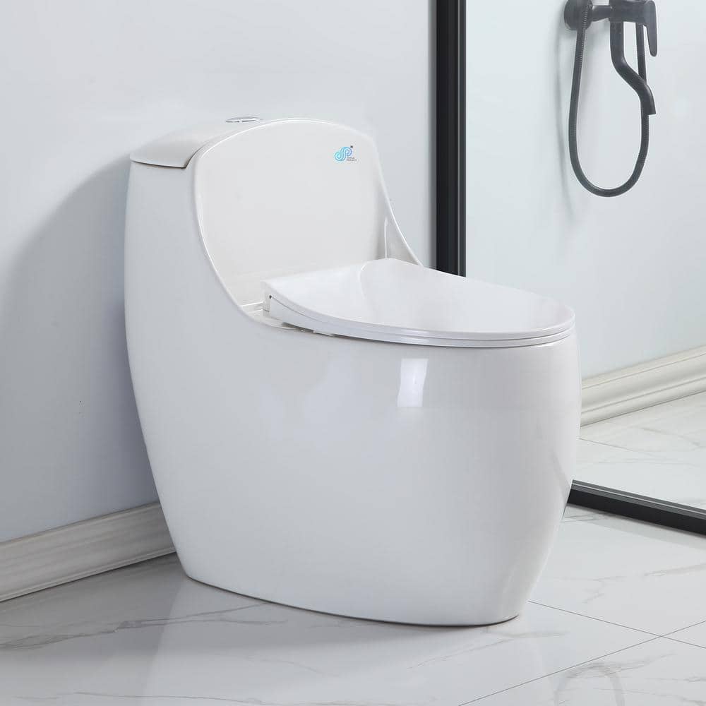 Round 1-Piece Toilet 1.6 GPF Single flush Toilet, High-Efficiency Modern To
