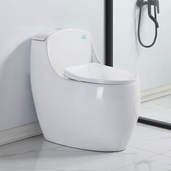 Round 1-Piece Toilet 1.6 GPF Single flush Toilet, High-Efficiency Modern Toilet, White Toilet Bowl for 12 in. Rough-In