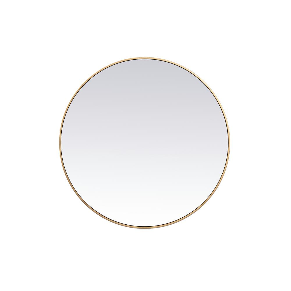 Medium Round Brass Modern Mirror (39 in. H x 39 in. W) WM9678Brass The  Home Depot