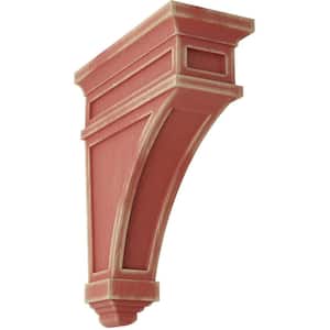 4-1/2 in. x 13-3/4 in. x 10 in. Salvage Red Arlington Wood Vintage Decor Corbel