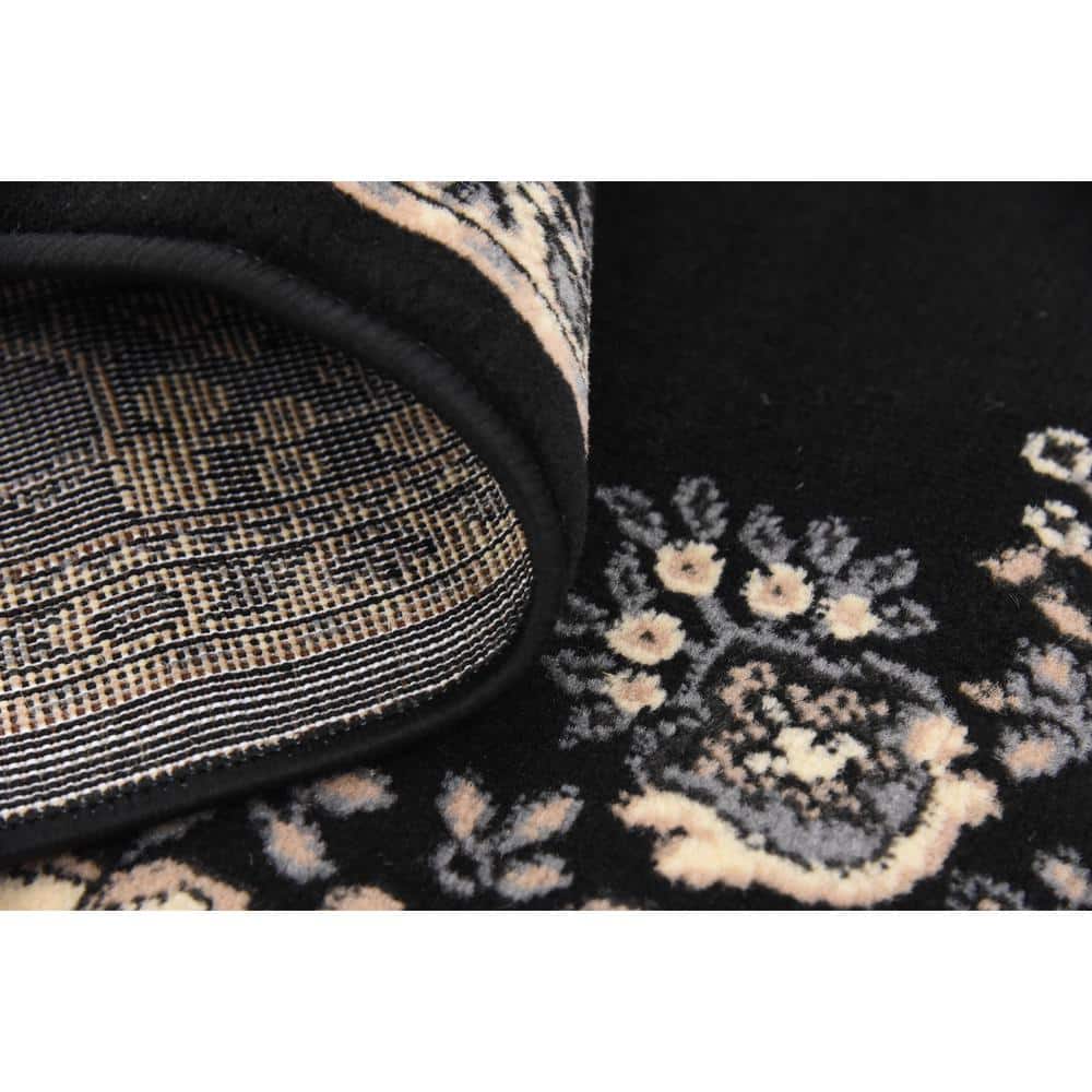 Amaya Black Medallion 5x8 Synthetic Area Rug
