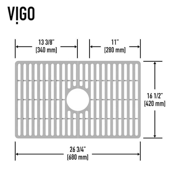 VIGO 27 L x 15 W Silcone Bottom Sink Grid for 30 in. Single Bowl