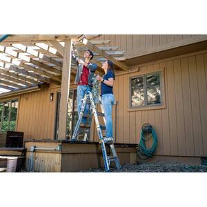 14 ft. Reach Aluminum 5-in-1 Multi-Position Pro Ladder with Powerlite Rails 375 lbs. Load Capacity Type IAA Duty Rating