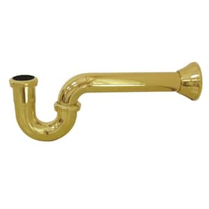 Vintage 1-1/2 in. Brass P- Trap in Polished Brass