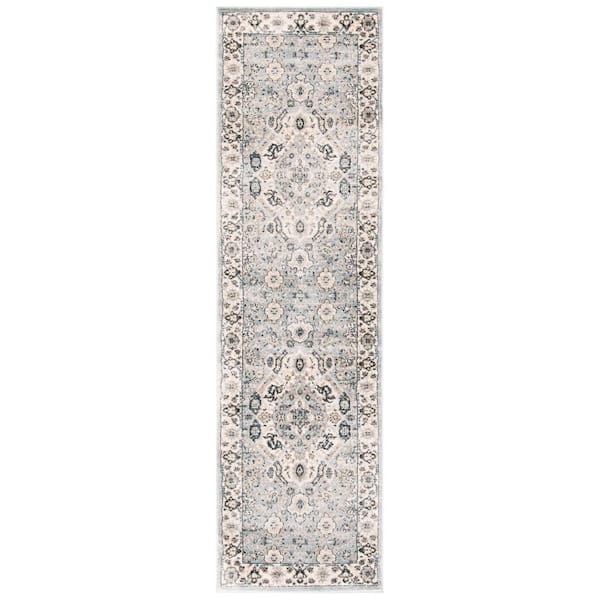 Isabella 2 ft. x 19 ft. Cream/Beige Floral Medallion Runner Rug