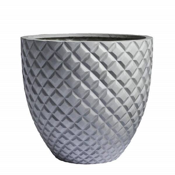 Dream Patio Irvine 20 Dia X 18 H Grey Fiberstone Pineapple Planter Vl30316 50 Gy The Home Depot