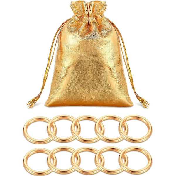 Unbranded 1 lb. 1 x 1 x 1 in. Alloy Metal Gold Rings Dream Catcher Display with Organza Bags