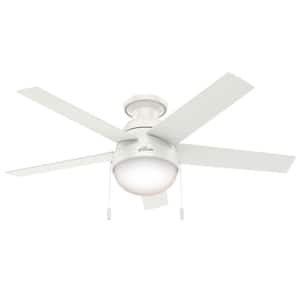 Anslee 46 in. Indoor Low Profile Fresh White Ceiling Fan