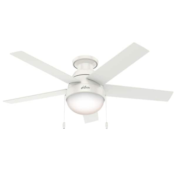 Hunter Anslee 46 in. Indoor Low Profile Fresh White Ceiling Fan
