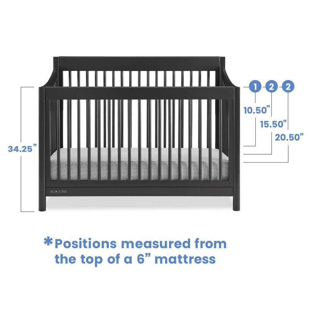Midnight Grey 6-in-1 Convertible Crib with Modern Spindles