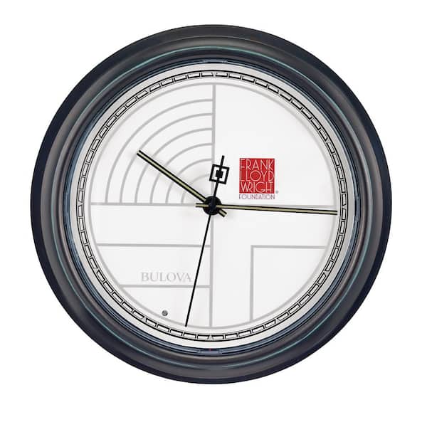 Bulova 14 in. H x 14 in. W Rubbed Bronze Round Wall Clock with Lighted Dial