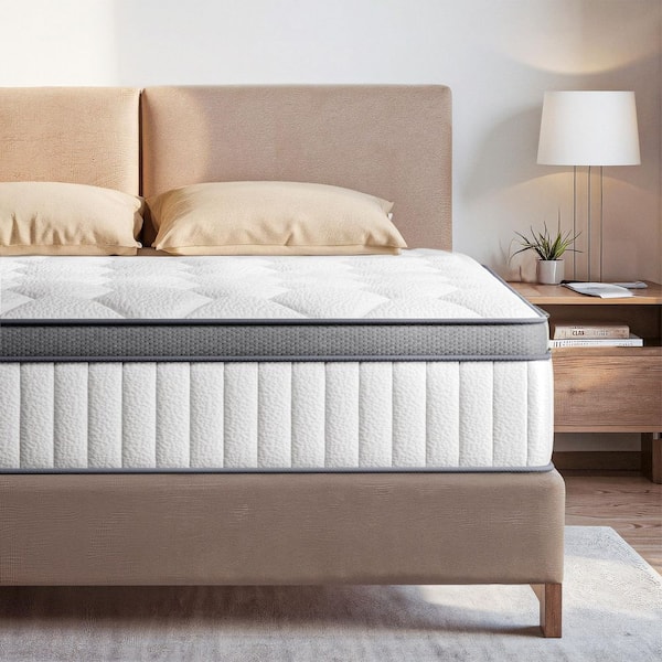 Full Medium Hybrid Bamboo Charcoal Gel Memory Foam 14 in. Pocket Spring Breathable Mattress