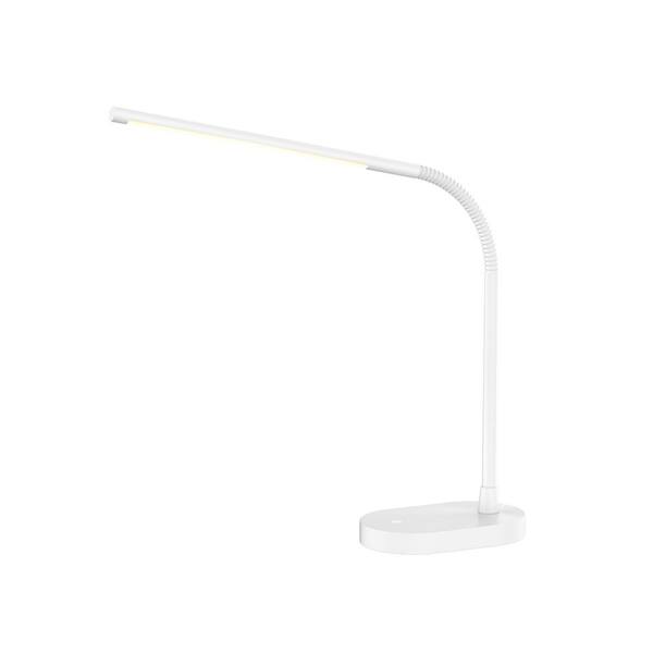 Hampton Bay 20 in. LED White Task Lamp with 5-Volt 2 Amp USB ...