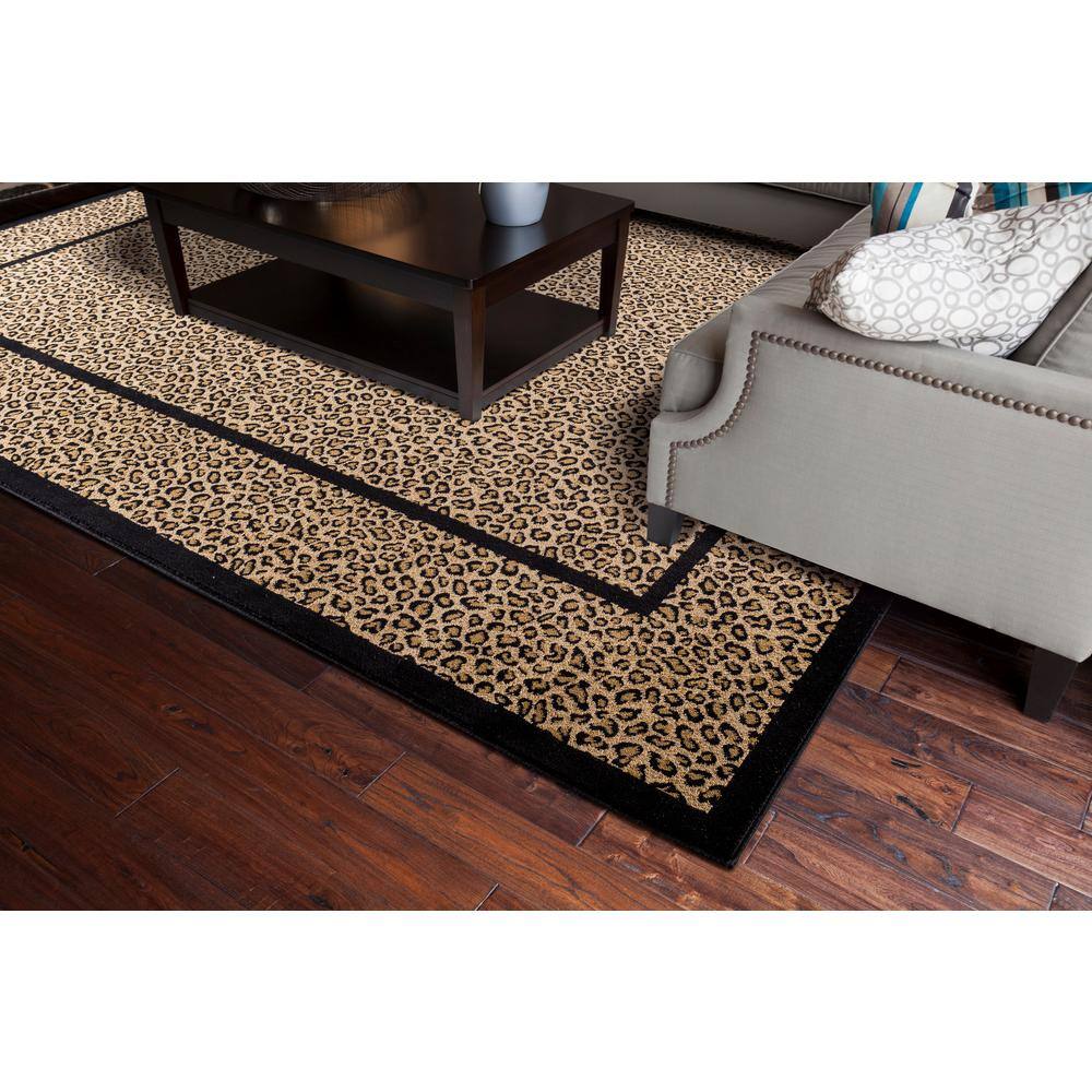 Concord Global 5 ft. 3 in. x 7 ft. 7 in. Jewel Leopard - Beige