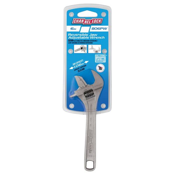 Channellock Reversible Jaw 6 in. Chrome Adjustable/Pipe Wrench