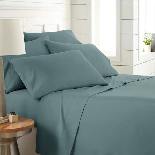 Southshore Fine Linens Vilano Series 21 in. Extra-Deep Pocket 6-Piece Steel Blue Microfiber Queen Sheet Set