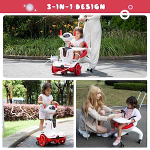 6-Volt 3 in 1 Kids Ride On Car Electric Robot Buggy Toy Vehicle with Remote Control, Red
