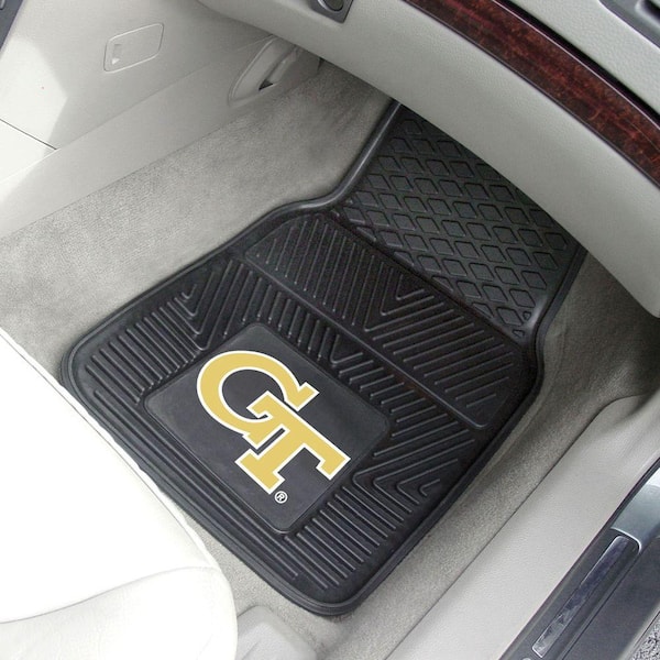 NCAA - Georgia Tech Black Heavy Duty 2-Piece 17 in. x 27 in. Vinyl Car Mat