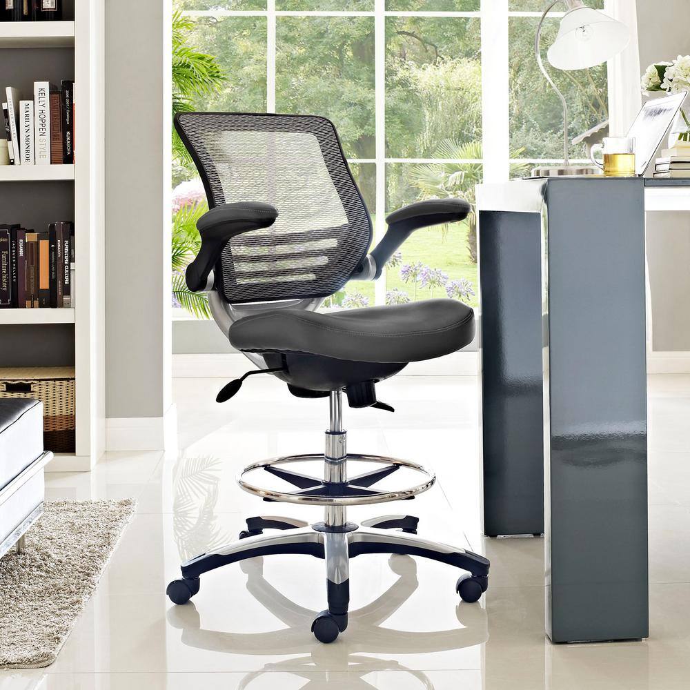 Edge Adjustable Swivel Drafting Chair with Mesh Back in Gray