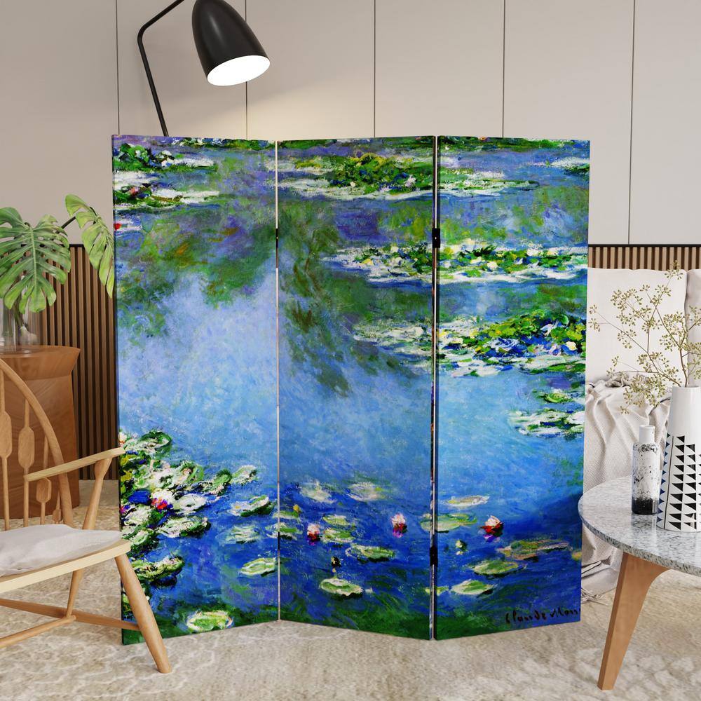 Claude Monet Water Lilies and Garden Canvas Folding Screen
