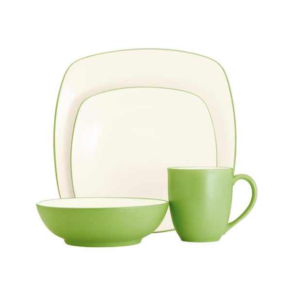 Noritake Colorwave Apple 4-Piece (Green) Stoneware Square Place Setting, Service for 1