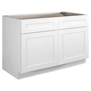 Brookings Plywood Assembled Shaker 48x34.5x24 in. 2-Door 2-Drawer Base Kitchen Cabinet B48 in White