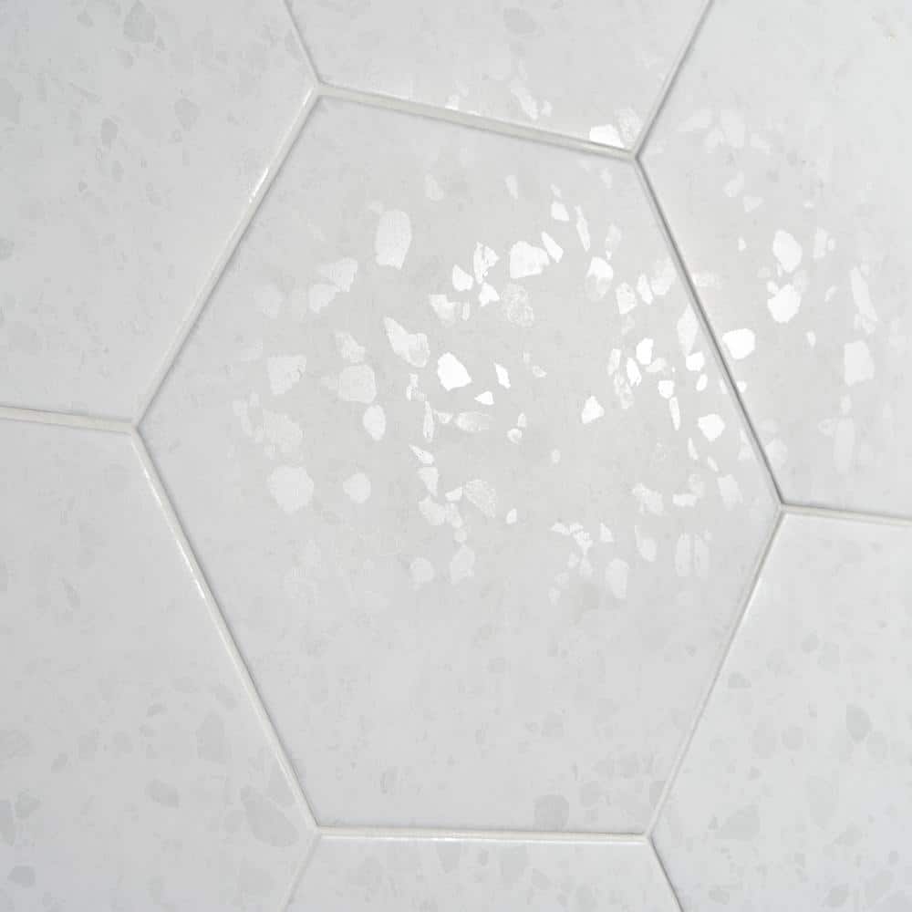 Malati White Matte Porcelain Hexagon Floor and Wall Tile