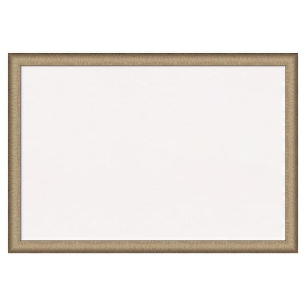 Amanti Art Elegant Brushed Bronze Narrow White Corkboard 39 in. x 27 in. Bulletin Board Memo Board