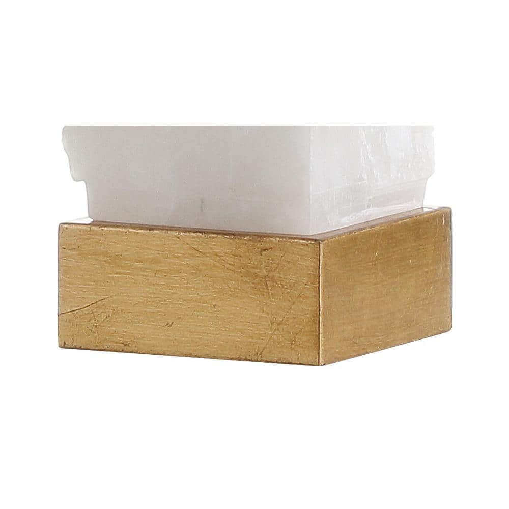 Eloise 23" White Alabaster and Gold Leaf LED Table Lamp