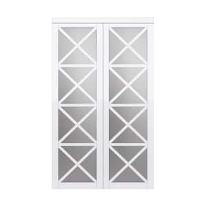 48 in. x 80.5 in. Urban Lace Primed Pure White MDF Sliding Door