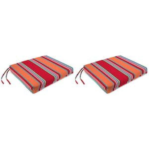 19 in. L x 17 in. W x 2 in. T Outdoor Rectangular Chair Pad Seat Cushion in Mulberry Red (2-Pack)