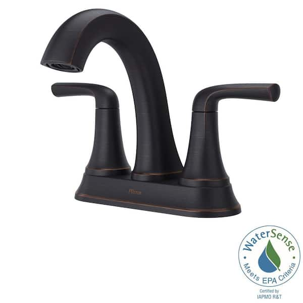 Ladera 4 in. Centerset Double Handle Bathroom Faucet in Tuscan Bronze