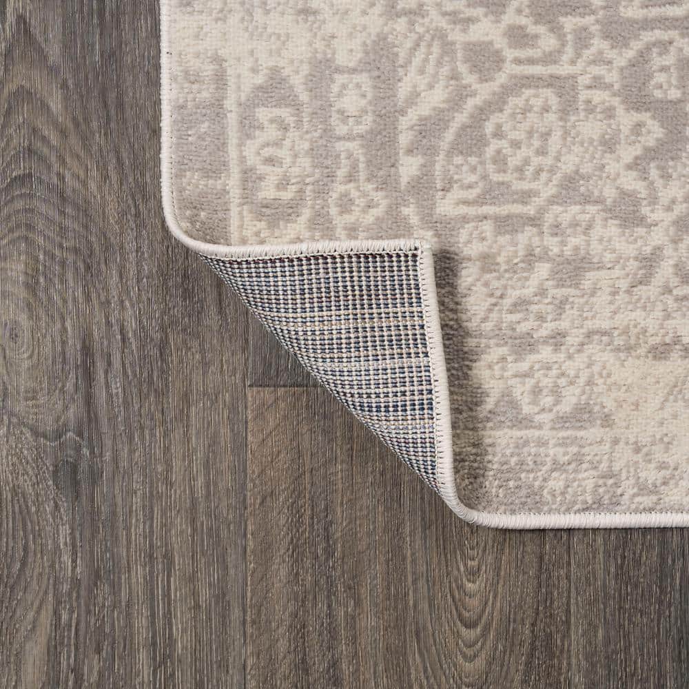 Ivory Synthetic Easy Care Rectangular Area Rug 3' x 5'