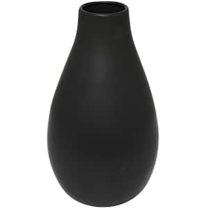 20 in. Black Matte Ceramic Decorative Vase