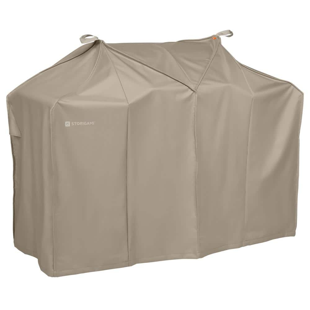 Garrison Waterproof 4-Burner Grill Cover, 65 in. L x 25 in. D x 44.5 in. H,  Medium, Heather Gray