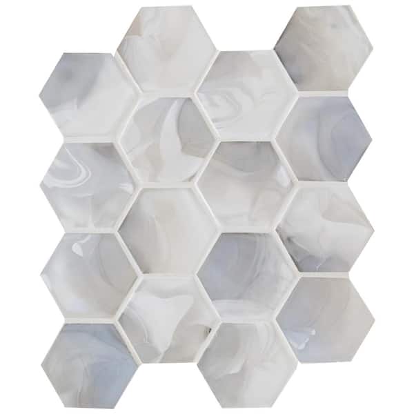 MSI Akoya Pearl Hexagon 10.95 in. x 12.6 in. Mixed Glass Floor and Wall Tile (0.96 sq. ft./Each)