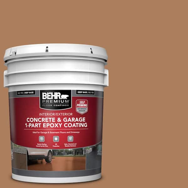 5 gal. #S230-6 Burnt Toffee Self-Priming 1-Part Epoxy Satin Interior/Exterior Concrete and Garage Floor Paint