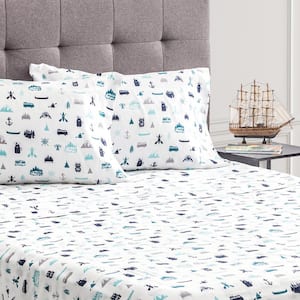 Safdie & Co. 4-Piece Multi Graphic Polyester King Sheet Set