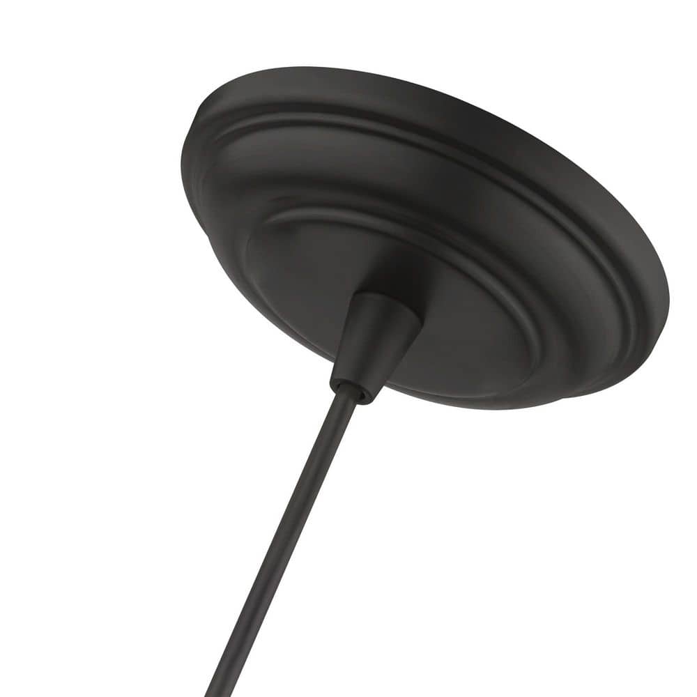 Black Hand-Blown Glass 1-Light Pendant for Indoor/Outdoor Use