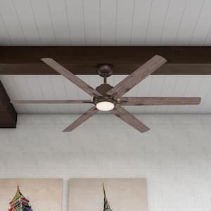 Kensgrove 64 in. Integrated LED Espresso Bronze Ceiling Fan with Light and Remote Control