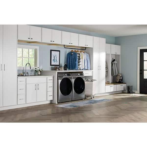 Leyton 24 in. W x 24 in D x 84 in H Ready To Assemble Plywood Slim Shaker Utility Pantry Kitchen Cabinet in Alpine White