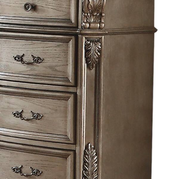 antique silver dresser Elegant Vintage Silver Painted French Chest of Drawers