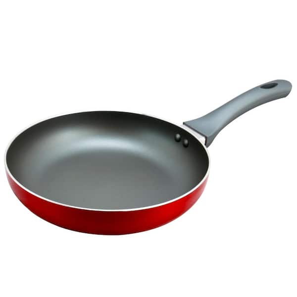 Oster Herscher 9.5 in. Aluminum Nonstick Frying Pan in Red Gloss
