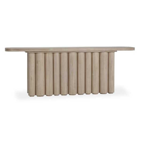 Eris 20 in. White Wash Rectangle Wood Console Table with Hollow Tube Legs